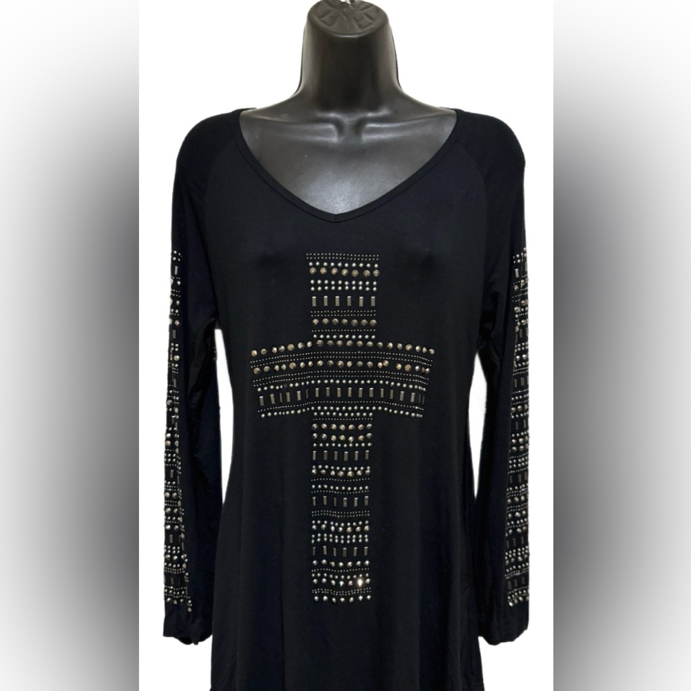 Vocal Black Studded Long Sleeve Top ⭐️NEW⭐️